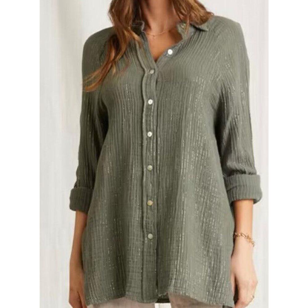Scandal‎ Italy Adeline  Long Sleeves Top size large olive